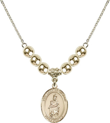 Our Lady of Victory Crystal Necklace | 3/4 inch | 6mm Beads _x0014_ 14kt Gold Filled