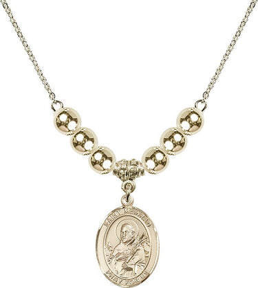 Saint Meinrad of Einsiedeln Crystal Necklace | 3/4 inch | 6mm Beads _x0014_ 14kt Gold Filled