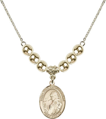 Saint Finnian of Clonard Crystal Necklace | 3/4 inch | 6mm Beads _x0014_ 14kt Gold Filled