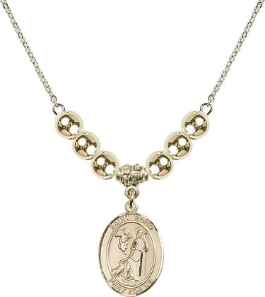 Saint Roch Crystal Necklace | 3/4 inch | 6mm Beads _x0014_ 14kt Gold Filled