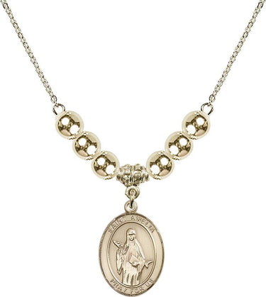 Saint Amelia Crystal Necklace | 3/4 inch | 6mm Beads _x0014_ 14kt Gold Filled