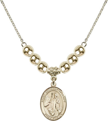 Saint Anthony of Egypt Crystal Necklace | 3/4 inch | 6mm Beads _x0014_ 14kt Gold Filled