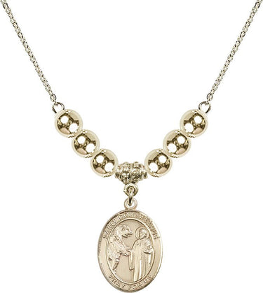 Saint Columbanus Crystal Necklace | 3/4 inch | 6mm Beads _x0014_ 14kt Gold Filled