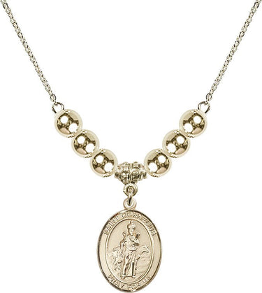 Saint Cornelius Crystal Necklace | 3/4 inch | 6mm Beads _x0014_ 14kt Gold Filled
