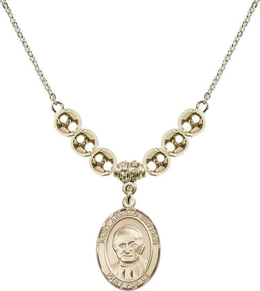 Saint Arnold Janssen Crystal Necklace | 3/4 inch | 6mm Beads _x0014_ 14kt Gold Filled