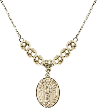 Saint Matthias the Apostle Crystal Necklace | 3/4 inch | 6mm Beads _x0014_ 14kt Gold Filled