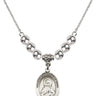 Immaculate Heart of Mary Crystal Necklace | 3/4 inch | 6mm Beads _x0014_ Sterling Silver