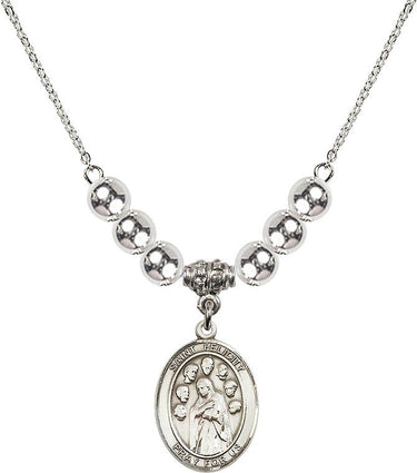 Saint Felicity Crystal Necklace | 3/4 inch | 6mm Beads _x0014_ Sterling Silver