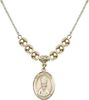 Saint Anselm of Canterbury Crystal Necklace | 3/4 inch | 6mm Beads _x0014_ 14kt Gold Filled