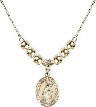 Saint Catherine of Alexandria Crystal Necklace | 3/4 inch | 6mm Beads _x0014_ 14kt Gold Filled