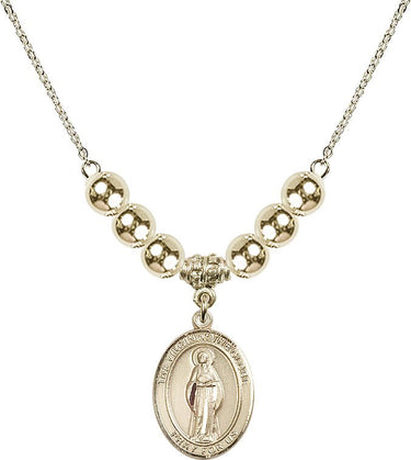 Virgin of the Globe Crystal Necklace | 3/4 inch | 6mm Beads _x0014_ 14kt Gold Filled