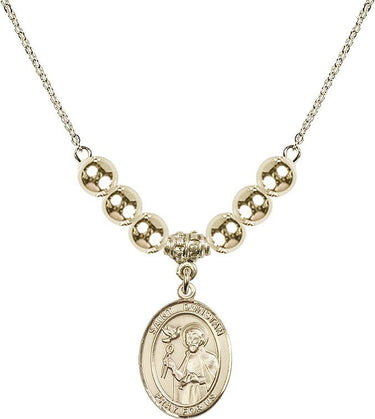 Saint Dunstan Crystal Necklace | 3/4 inch | 6mm Beads _x0014_ 14kt Gold Filled