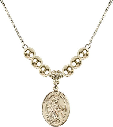 Saint Eustachius Crystal Necklace | 3/4 inch | 6mm Beads _x0014_ 14kt Gold Filled