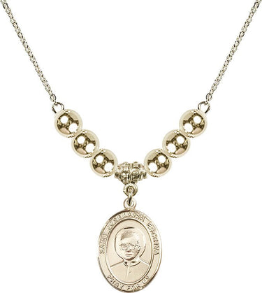 Saint Josemaria Escriva Crystal Necklace | 3/4 inch | 6mm Beads _x0014_ 14kt Gold Filled