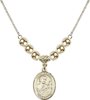 Saint Kieran Crystal Necklace | 3/4 inch | 6mm Beads _x0014_ 14kt Gold Filled