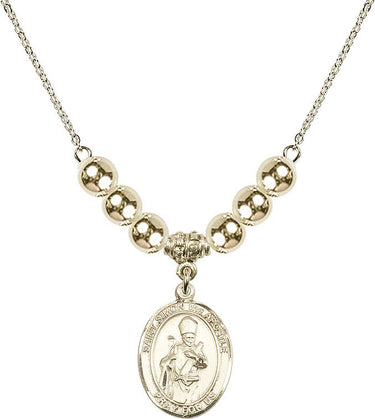 Saint Simon the Apostle Crystal Necklace | 3/4 inch | 6mm Beads _x0014_ 14kt Gold Filled