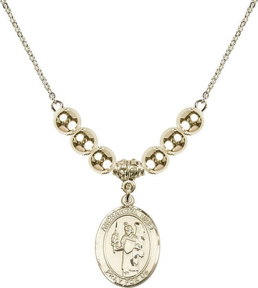 Saint Uriel the Archangel Crystal Necklace | 3/4 inch | 6mm Beads _x0014_ 14kt Gold Filled