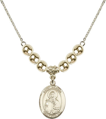 Saint Marina Crystal Necklace | 3/4 inch | 6mm Beads _x0014_ 14kt Gold Filled