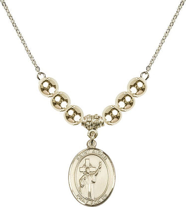 Saint Aidan of Lindesfarne Crystal Necklace | 3/4 inch | 6mm Beads _x0014_ 14kt Gold Filled