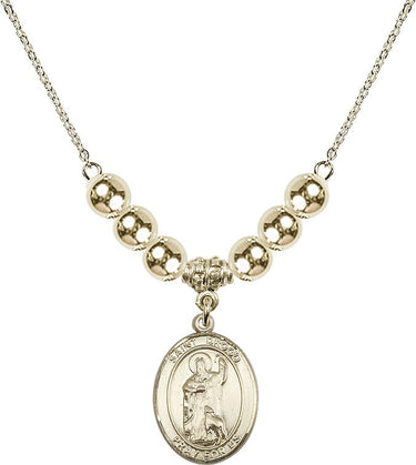 Saint Drogo Crystal Necklace | 3/4 inch | 6mm Beads _x0014_ 14kt Gold Filled