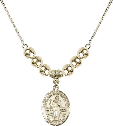 Saint Bernadine of Sienna Crystal Necklace | 3/4 inch | 6mm Beads _x0014_ 14kt Gold Filled