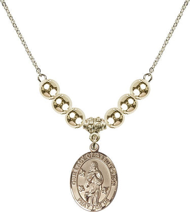 Our Lady of Assumption Crystal Necklace | 3/4 inch | 6mm Beads _x0014_ 14kt Gold Filled