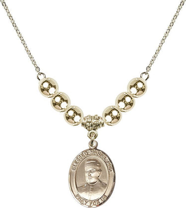 Blessed Miguel Pro Crystal Necklace | 3/4 inch | 6mm Beads _x0014_ 14kt Gold Filled