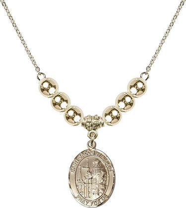 Saint Jacob of Nisibis Crystal Necklace | 3/4 inch | 6mm Beads _x0014_ 14kt Gold Filled