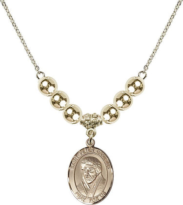 Saint Peter Canisius Crystal Necklace | 3/4 inch | 6mm Beads _x0014_ 14kt Gold Filled