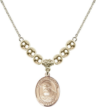 Saint Daniel Comboni Crystal Necklace | 3/4 inch | 6mm Beads _x0014_ 14kt Gold Filled