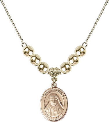 Saint Alphonsa of India Crystal Necklace | 3/4 inch | 6mm Beads _x0014_ 14kt Gold Filled
