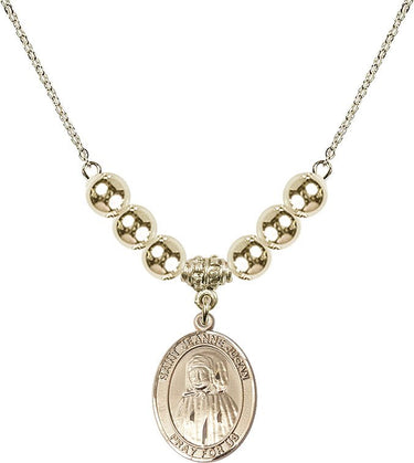 Saint Jeanne Jugan Crystal Necklace | 3/4 inch | 6mm Beads _x0014_ 14kt Gold Filled