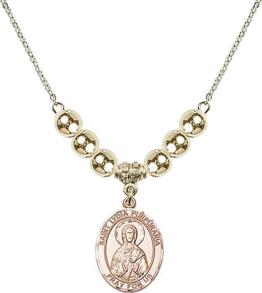 Saint Lydia Purpuraria Crystal Necklace | 3/4 inch | 6mm Beads _x0014_ 14kt Gold Filled