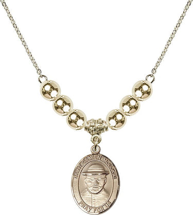 Saint Damien of Molokai Crystal Necklace | 3/4 inch | 6mm Beads _x0014_ 14kt Gold Filled