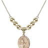 Saint Anthony Mary Claret Crystal Necklace | 3/4 inch | 6mm Beads _x0014_ 14kt Gold Filled
