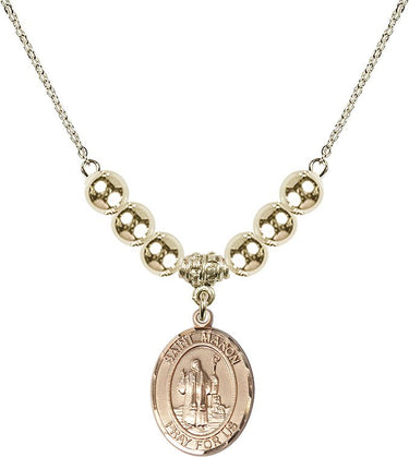 Saint Maron Crystal Necklace | 3/4 inch | 6mm Beads _x0014_ 14kt Gold Filled