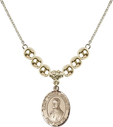 Saint Andre Bessette Crystal Necklace | 3/4 inch | 6mm Beads _x0014_ 14kt Gold Filled