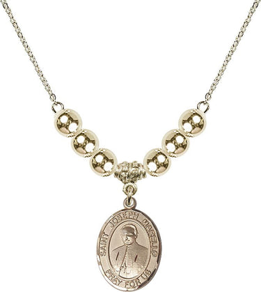 Saint Joseph Marello Crystal Necklace | 3/4 inch | 6mm Beads _x0014_ 14kt Gold Filled