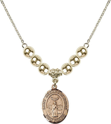 Saint Medard of Noyon Crystal Necklace | 3/4 inch | 6mm Beads _x0014_ 14kt Gold Filled