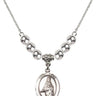 Saint Emma Uffing Crystal Necklace | 3/4 inch | 6mm Beads _x0014_ Sterling Silver