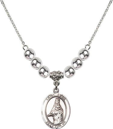 Saint Emma Uffing Crystal Necklace | 3/4 inch | 6mm Beads _x0014_ Sterling Silver