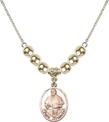 Pope Francis Crystal Necklace | 3/4 inch | 6mm Beads _x0014_ 14kt Gold Filled