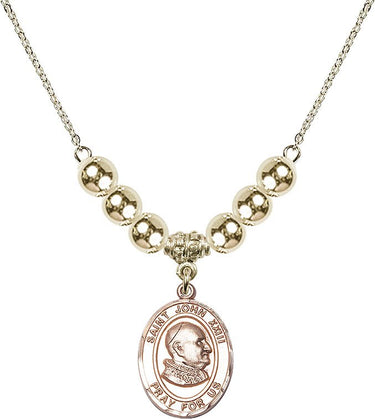 Saint Pope John XXIII Crystal Necklace | 3/4 inch | 6mm Beads _x0014_ 14kt Gold Filled