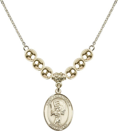 Saint Christopher Crystal Necklace | 3/4 inch | 6mm Beads _x0014_ 14kt Gold Filled