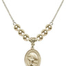 Saint Christopher Crystal Necklace | 3/4 inch | 6mm Beads _x0014_ 14kt Gold Filled