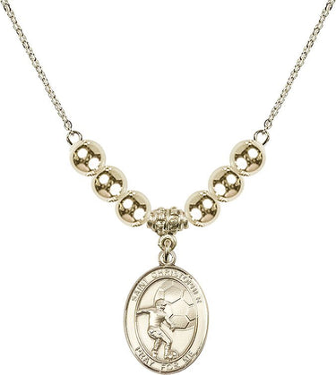 Saint Christopher Crystal Necklace | 3/4 inch | 6mm Beads _x0014_ 14kt Gold Filled