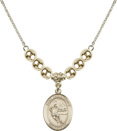 Saint Christopher Crystal Necklace | 3/4 inch | 6mm Beads _x0014_ 14kt Gold Filled