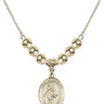 Saint Christopher Crystal Necklace | 3/4 inch | 6mm Beads _x0014_ 14kt Gold Filled