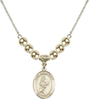 Saint Christopher Crystal Necklace | 3/4 inch | 6mm Beads _x0014_ 14kt Gold Filled