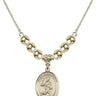Saint Christopher Crystal Necklace | 3/4 inch | 6mm Beads _x0014_ 14kt Gold Filled